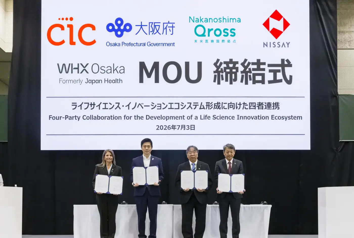 CIC Japan, Nippon Life, Osaka Prefecture Sign MOU to Build Life Sciences Startup Hub at O-Nexus